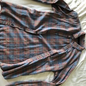 ALL SAINTS BLUE PLAID BUTTON UP SIZE EXTRA SMALL